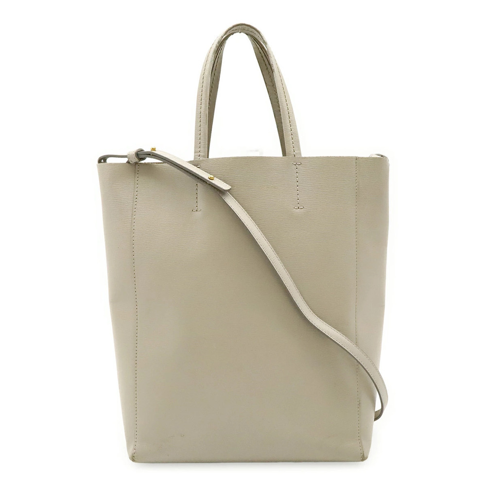 Celine Vertical Cabas Tote Bag Handbag Shoulder Leather Gray